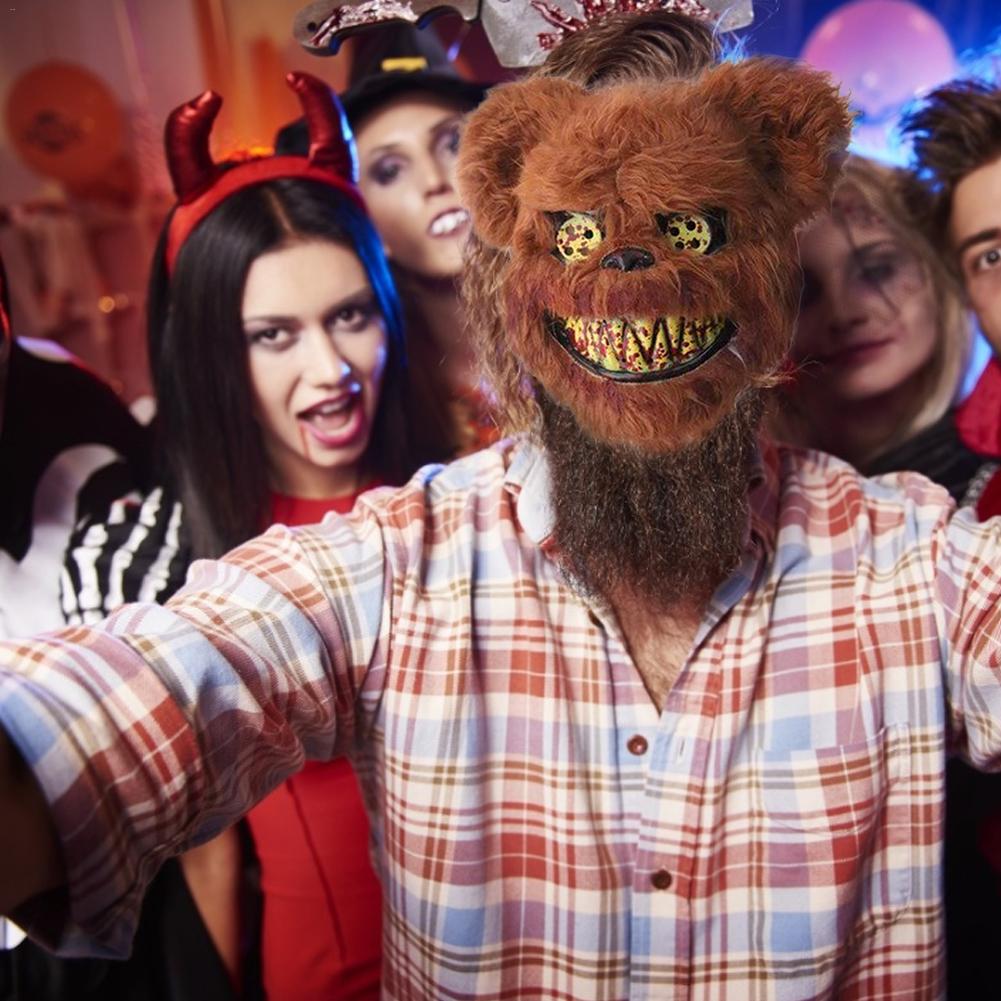 Nieuwe Bloody Teddybeer Masker Maskerade Enge Pluche Masker Halloween Prestaties Props Mode Halloween Levert