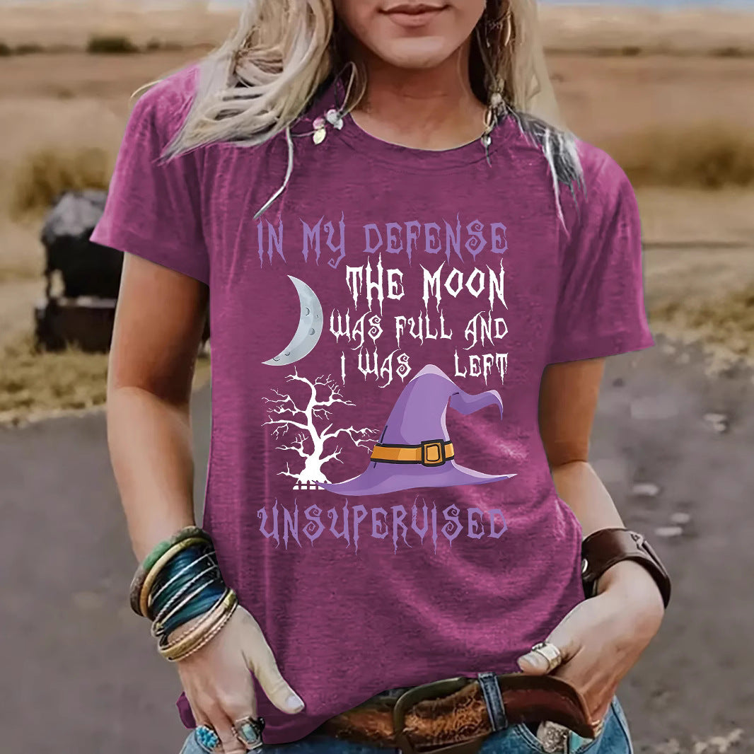 Short sleeved Halloween witch pattern