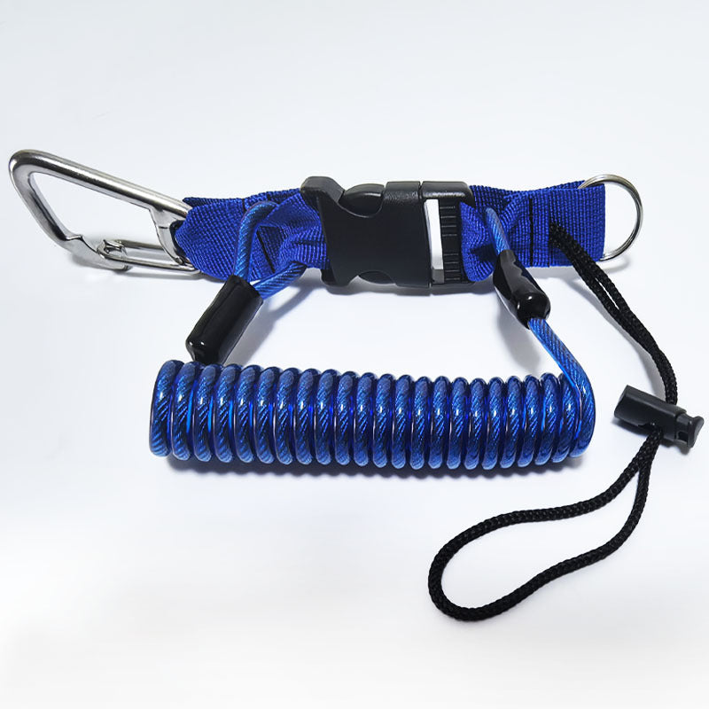Dive Camera Lanyard, Stainless Steel Spring Cord for GoPro Action Cameras, Flashlight Safety Tether