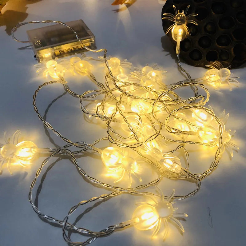 LED Halloween Light String Spider Style Holiday Lighting Bedroom Living Room Decor Halloween Atmosphere String Lights