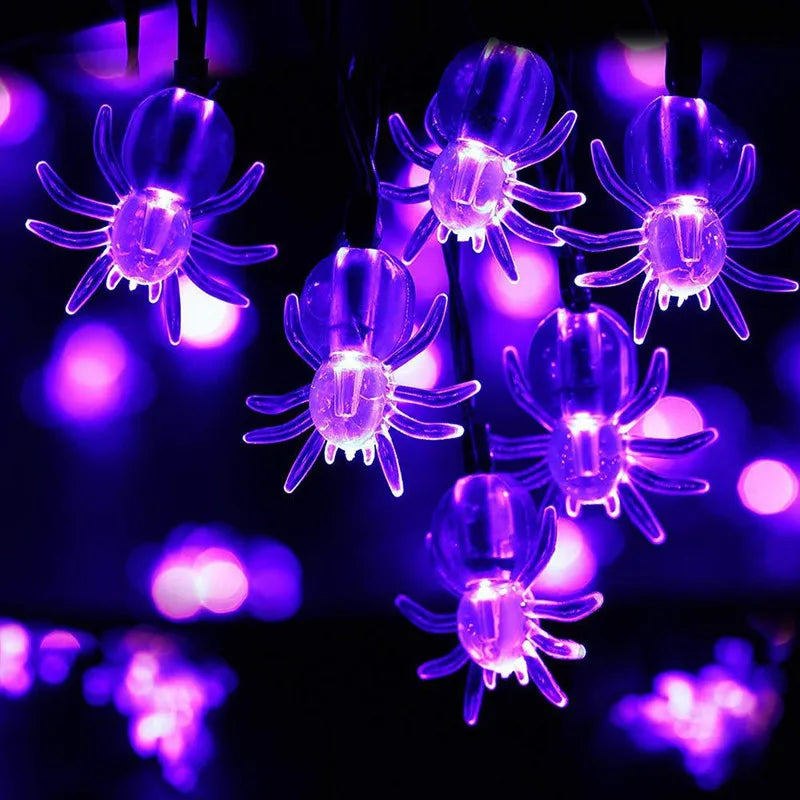 LED Halloween Light String Spider Style Holiday Lighting Bedroom Living Room Decor Halloween Atmosphere String Lights