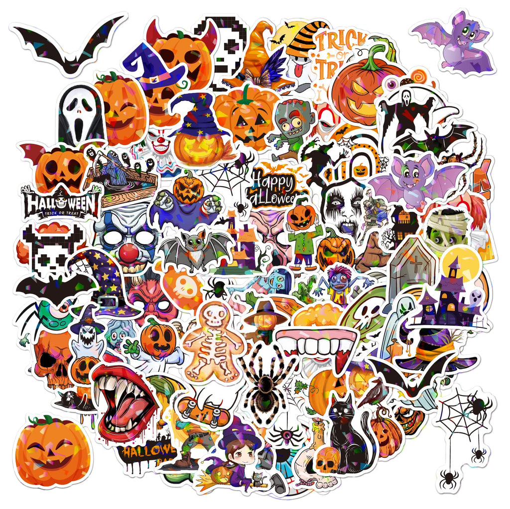 100 PCS Halloween Stickers Halloween Pumpkin Themed Party Favor Stickers for Kids Waterproof Halloween Stickers Bulk Halloween Goodie Bags Stuffers Classroom Decorations Non Repeating